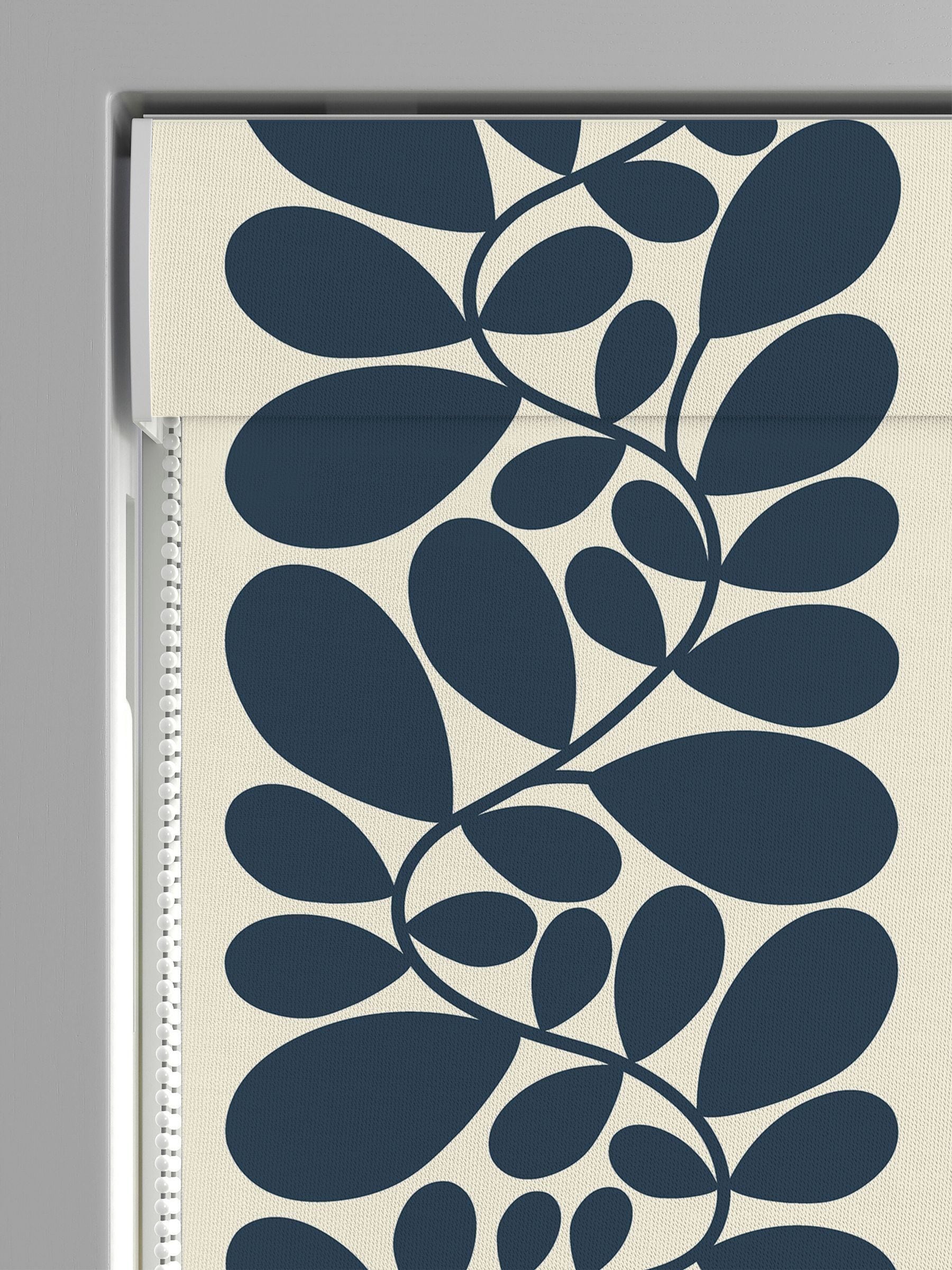 Orla Kiely navy stripe cotton roman blind - British product