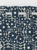 Orla Kiely navy blue Criss-Cross Stem made to measure curtains, imported from the UK