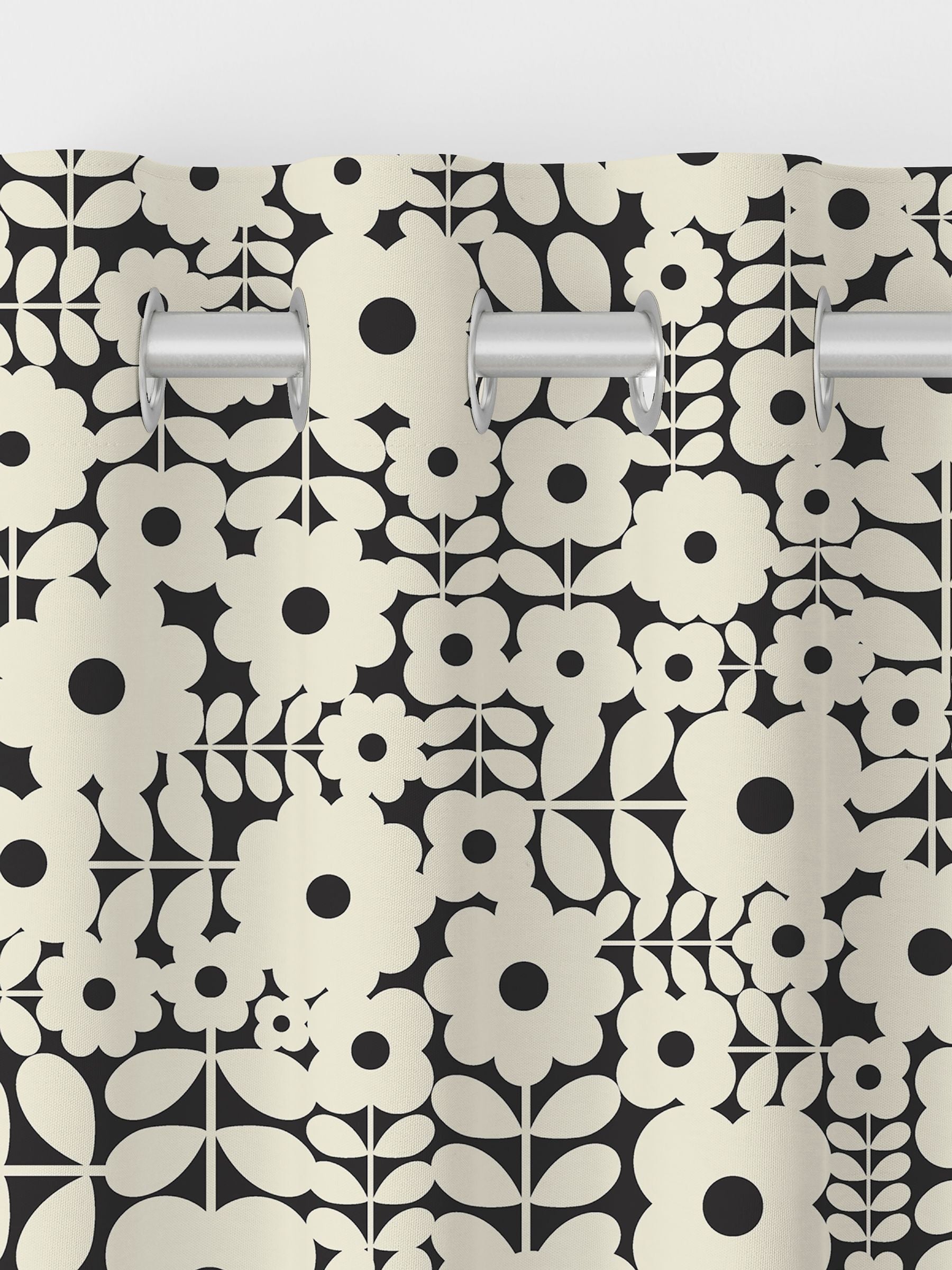 Orla Kiely criss-cross stem curtain in natural vintage lace, UK version