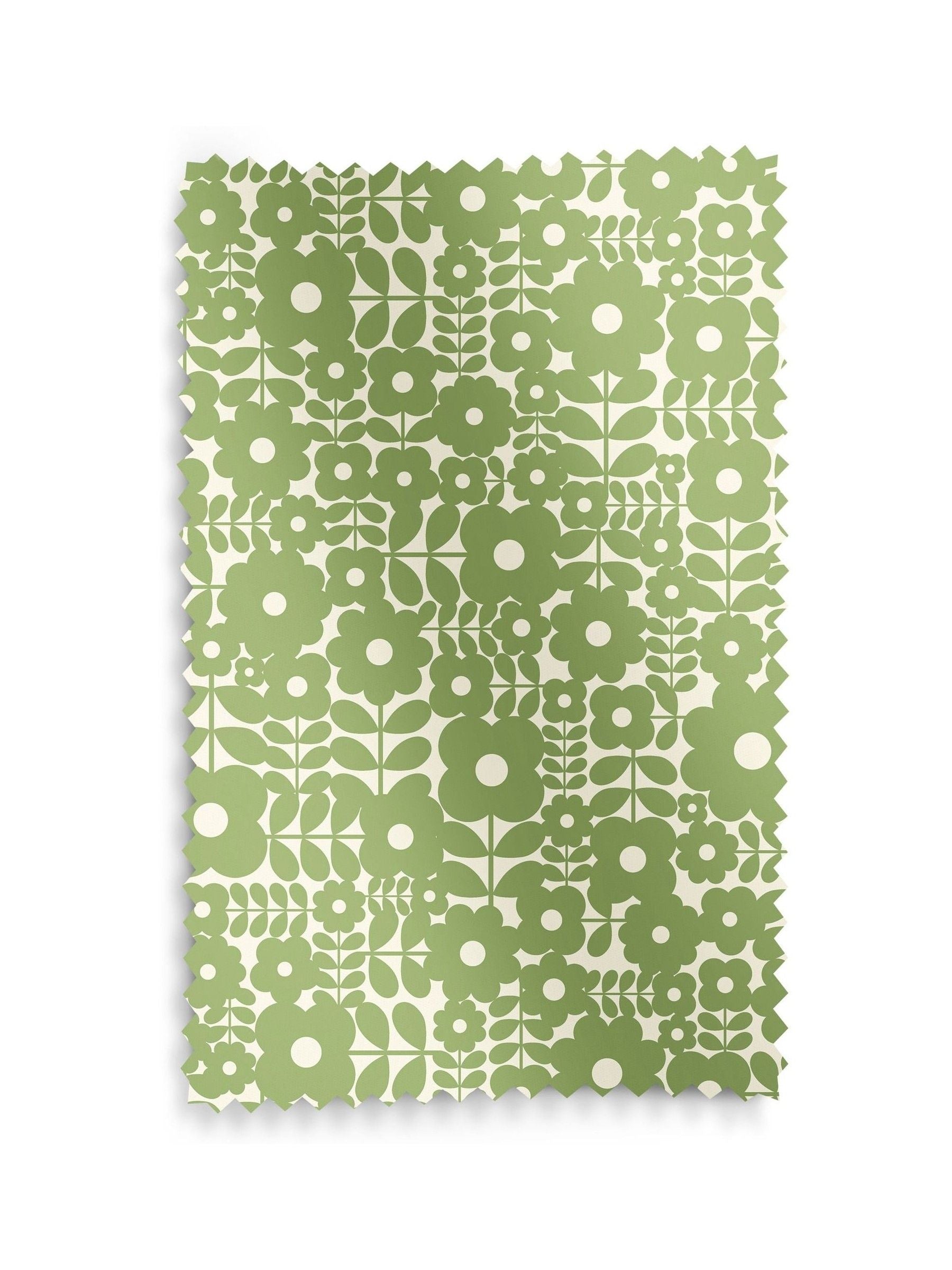 Orla Kiely Basil Green Criss Cross Stem curtains, UK version