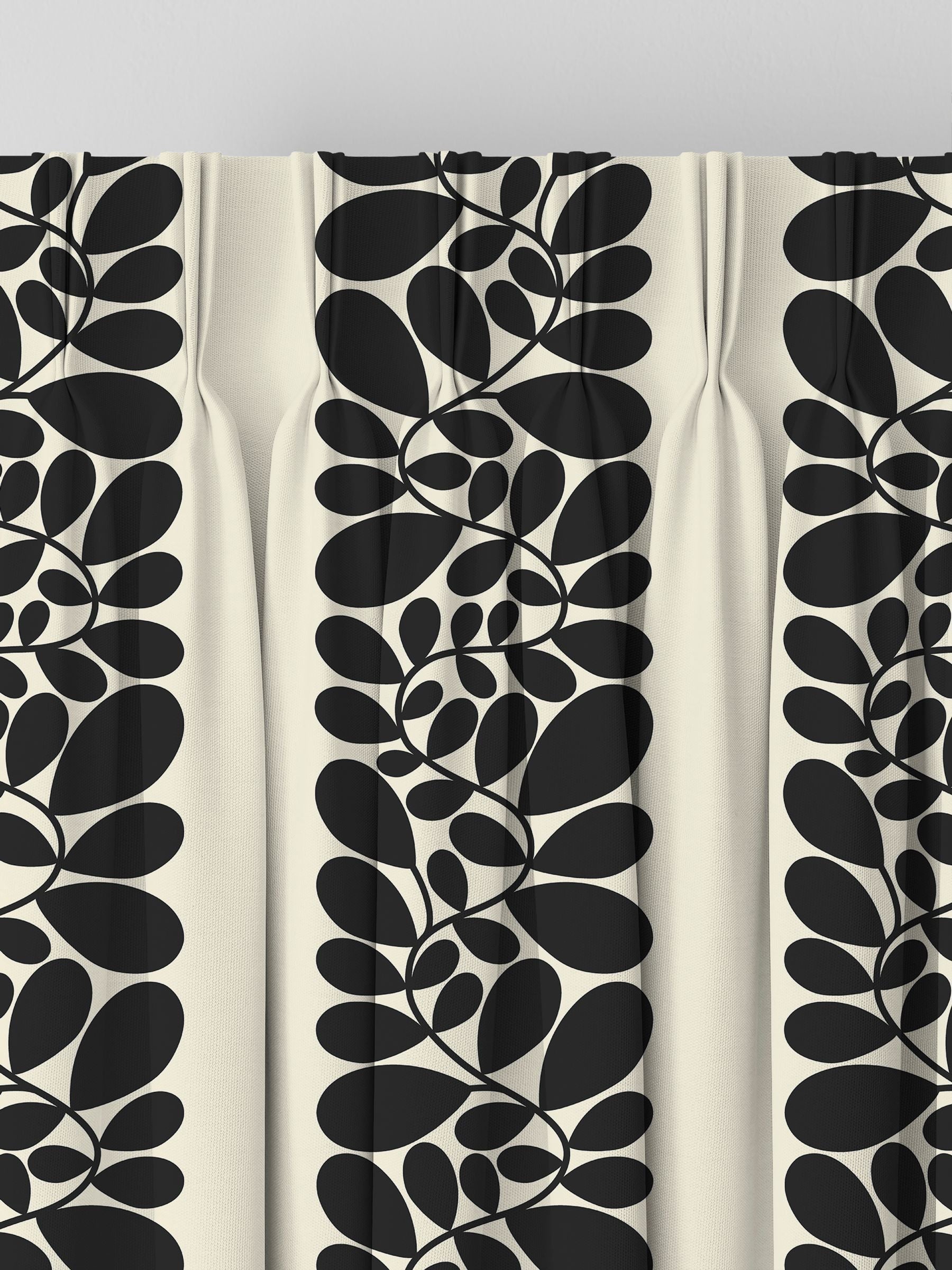 Orla Kiely Black Sycamore Stripe made to measure curtains (British brand)