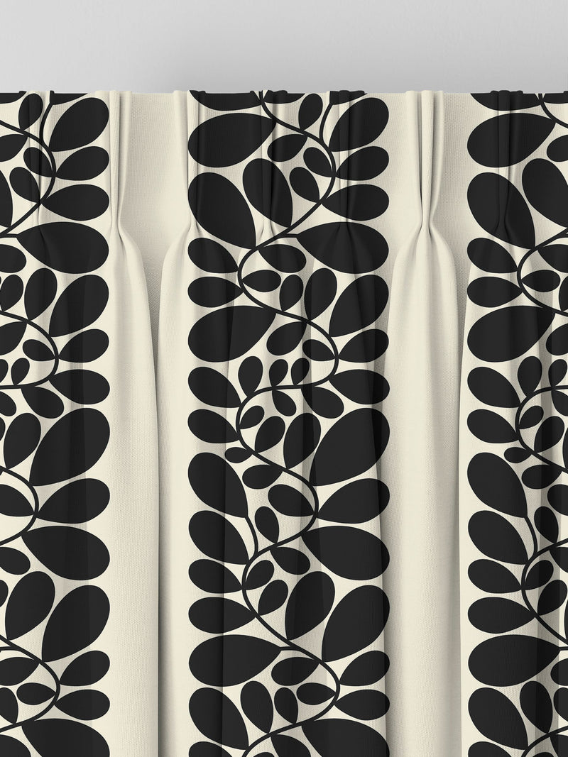 Orla Kiely Black Sycamore Stripe made to measure curtains (British brand)