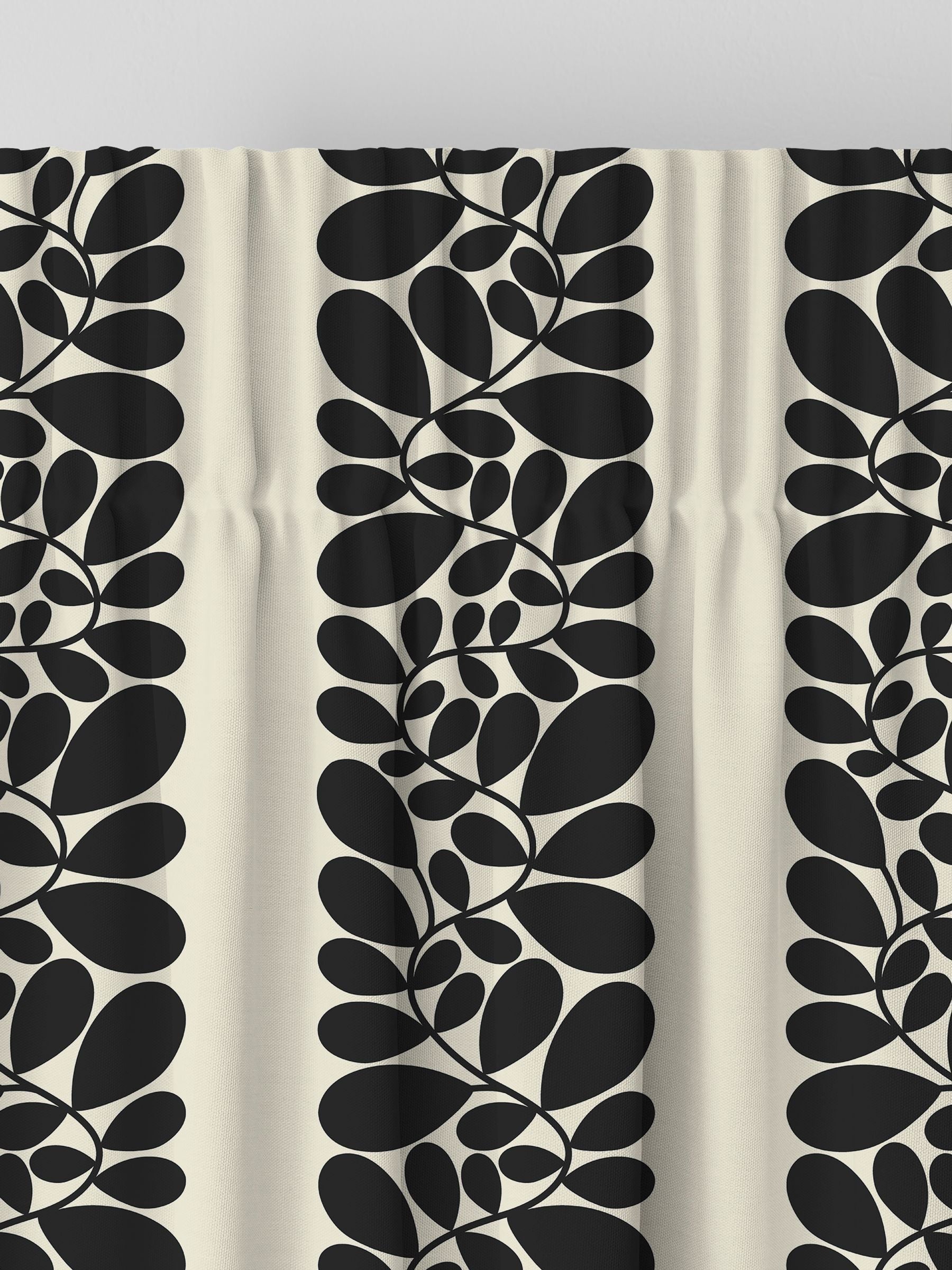 Orla Kiely Black Sycamore Stripe made to measure curtains (British brand)