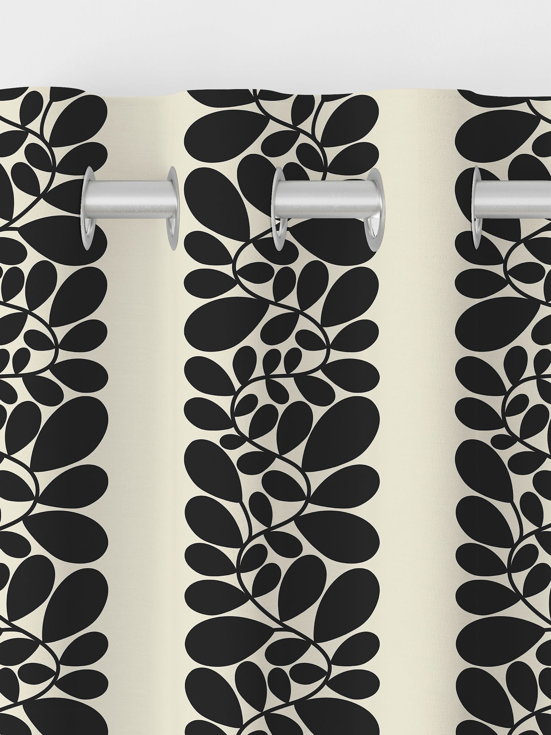 Orla Kiely Black Sycamore Stripe made to measure curtains (British brand)