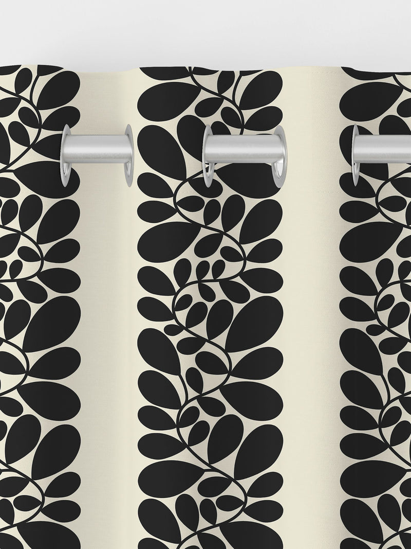 Orla Kiely Black Sycamore Stripe made to measure curtains (British brand)