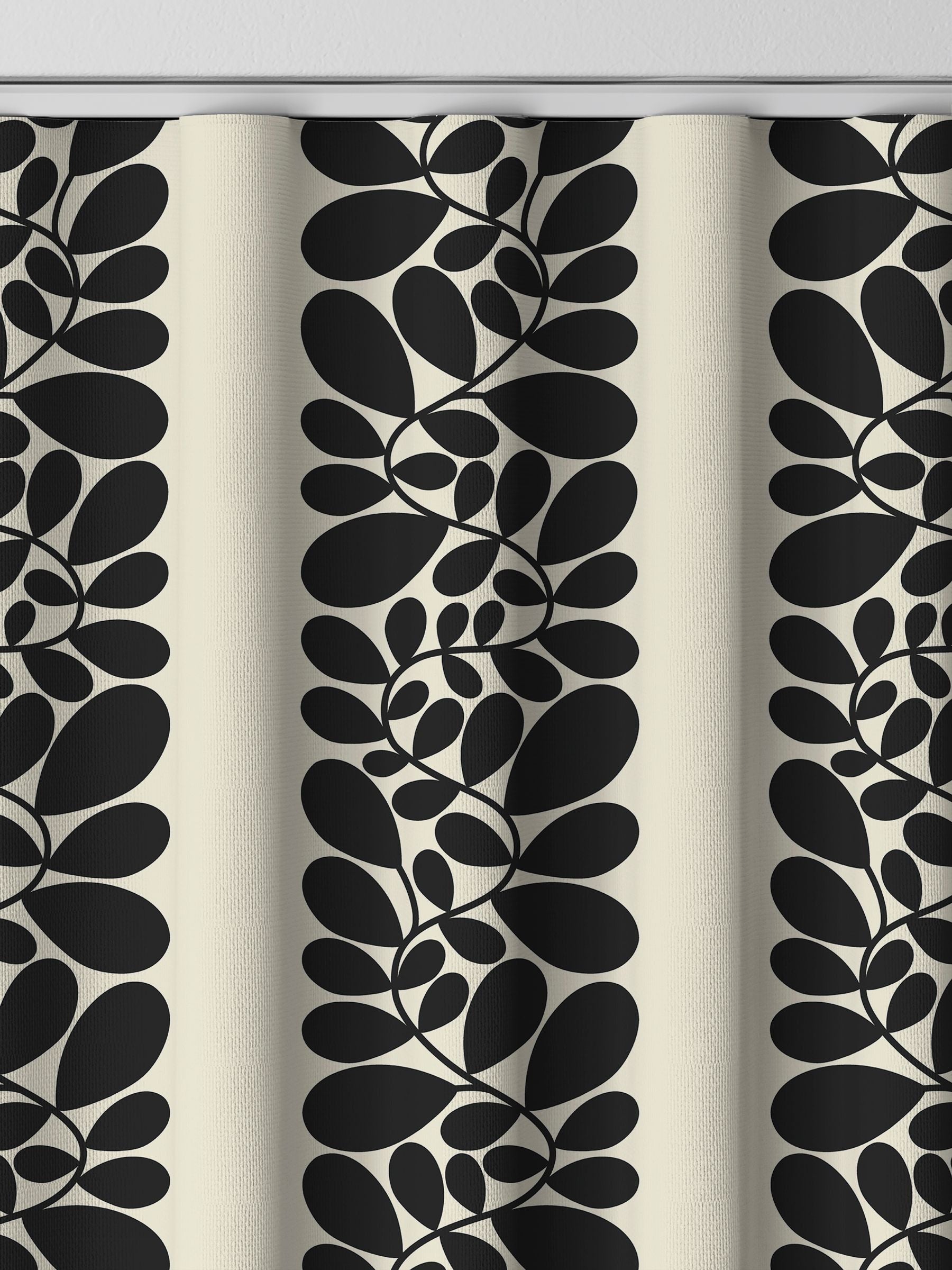 Orla Kiely Black Sycamore Stripe made to measure curtains (British brand)