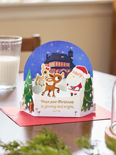 Next Hallmark Blue 3D Pop Up Santa & Rudolph Design Christmas Card- Buy online at McGrocer