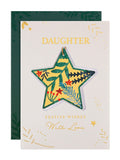 Christmas Card with Keepsake Star Attachment for Daughter, 22.8cm x 15.9cm