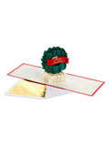 Hallmark Green 3D Pop Up Wreath Design Christmas Card