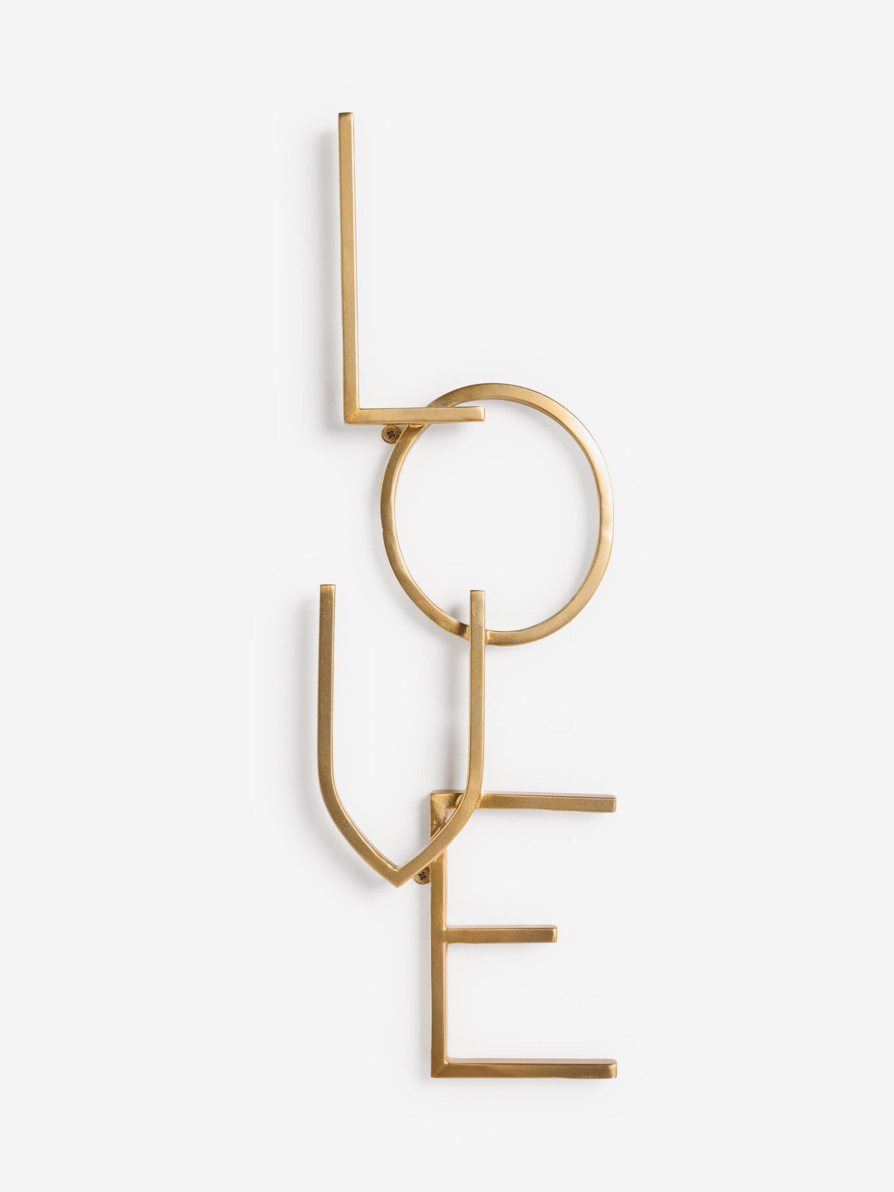 Gold LOVE metal wall plaque 50cm x 15cm, UK version