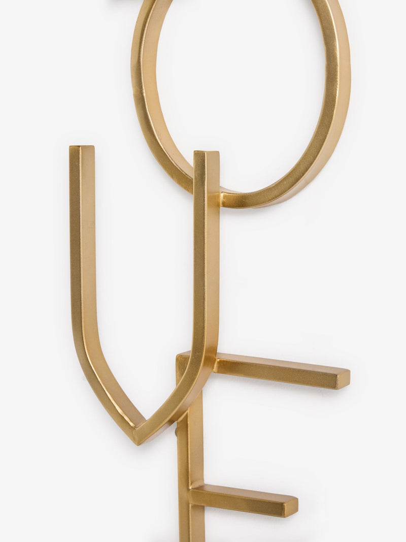 Gold LOVE Word Metal Wall Plaque