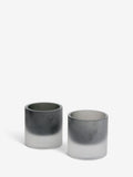 Sosandar charcoal grey frosted glass tea light holders set of 2 (British brand)