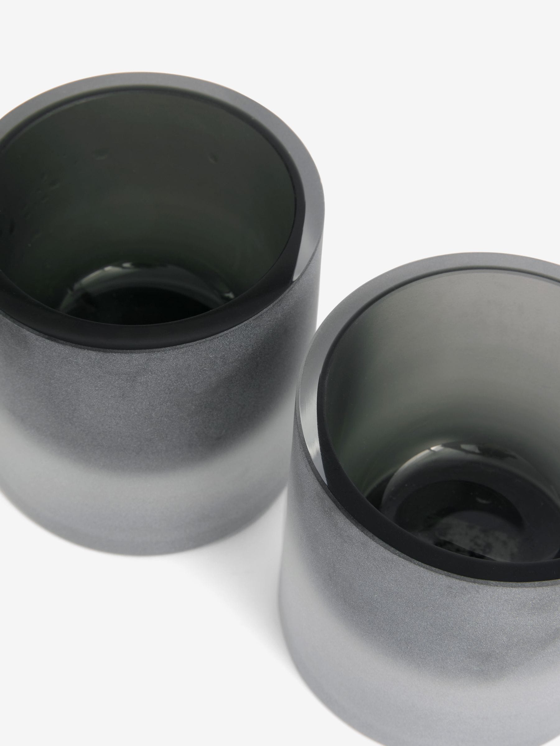 Sosandar charcoal grey frosted glass tea light holders set of 2 (British brand)