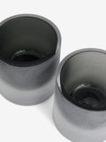 Sosandar charcoal grey frosted glass tea light holders set of 2 (British brand)