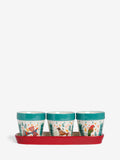 Lucy Tiffney ceramic plant pots with tropical bird designs, set of 3, UK version