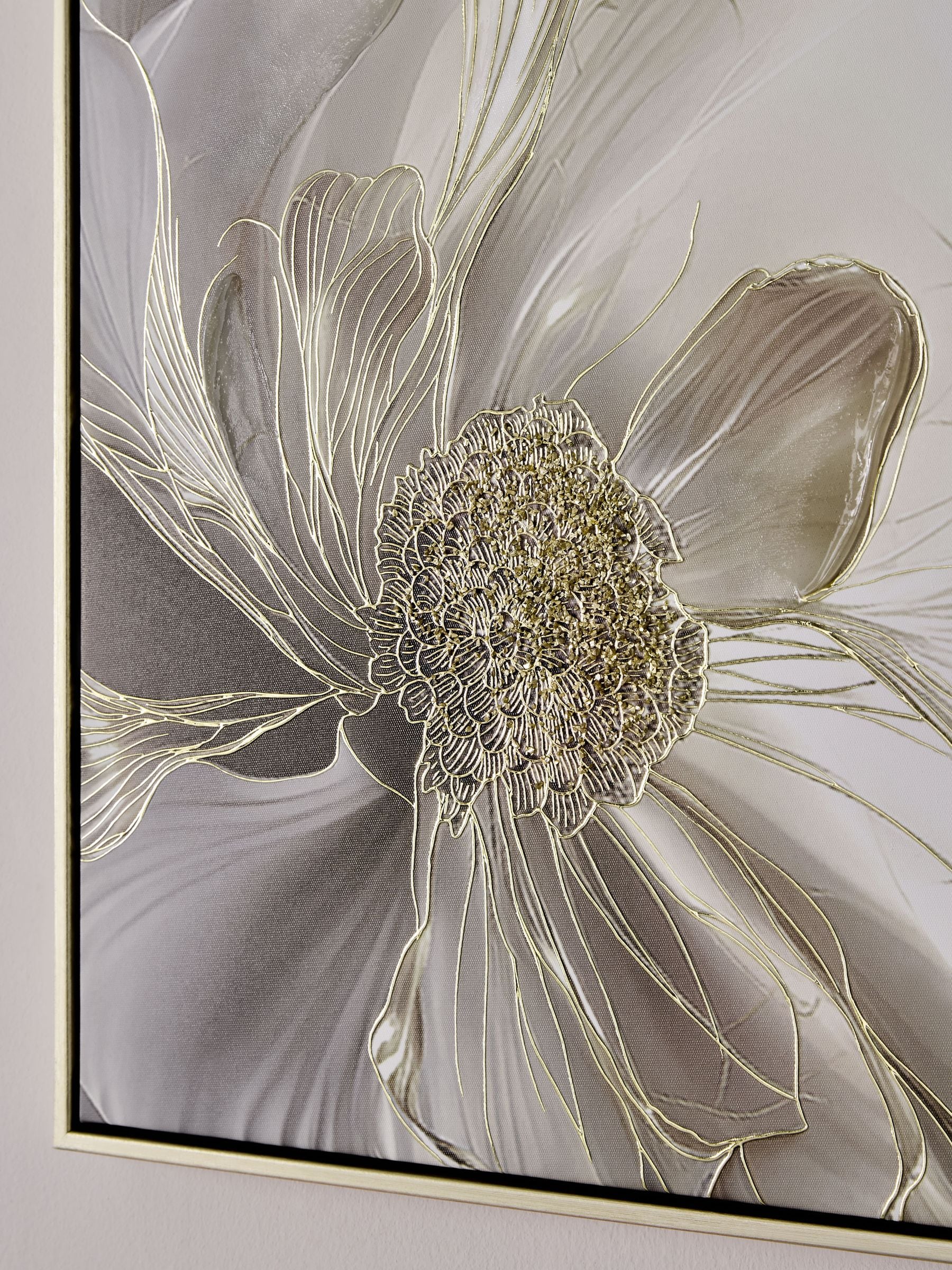 Lipsy cream flower wall art set of two 60cm x 60cm, UK version