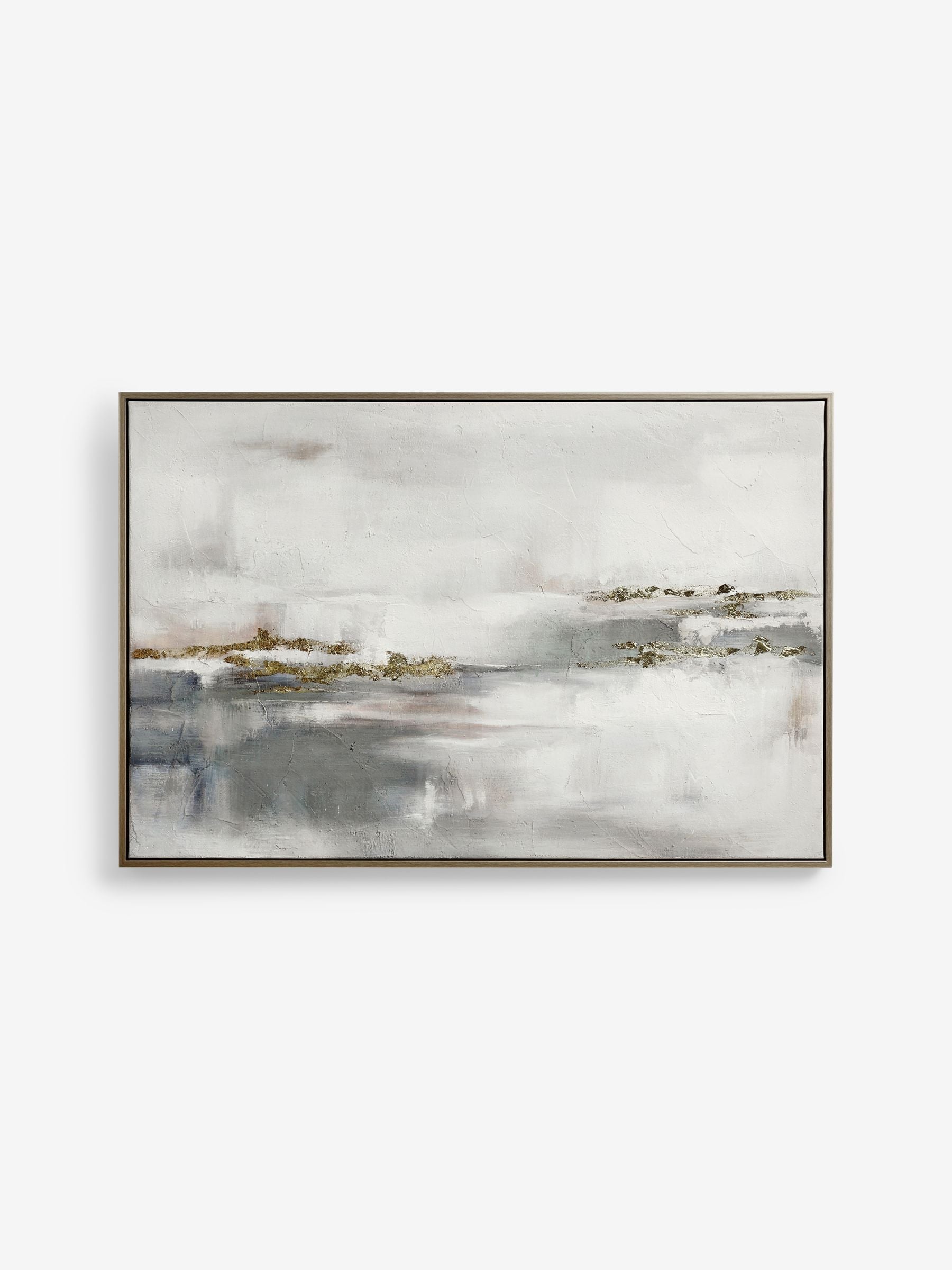 Lipsy natural cream ombre gold foil wall art 90cm x 60cm x 4cm, UK version