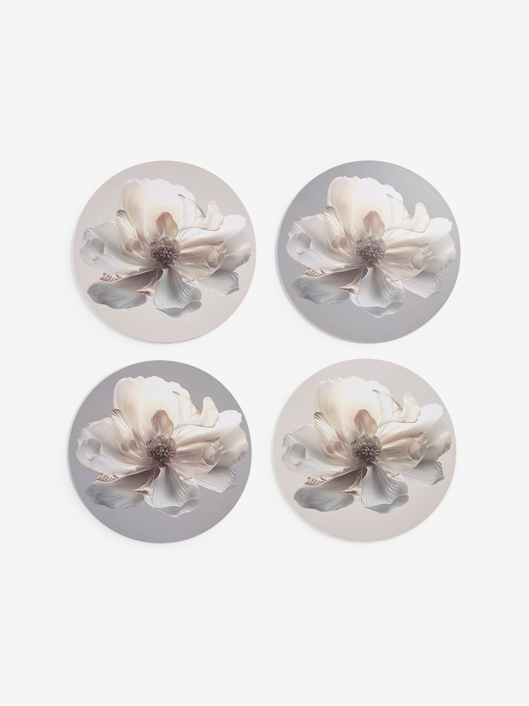 Lipsy set of 4 purple and cream floral placemats, imported from the UK