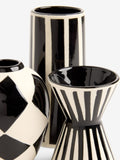 Rockett St George set of 3 ceramic bud vases black white, UK version