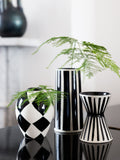 Rockett St George set of 3 ceramic bud vases black white, UK version