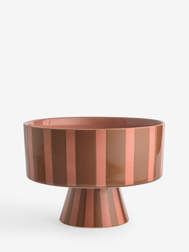 Rockett St George bowl pink orange striped 20cm 30cm - British product