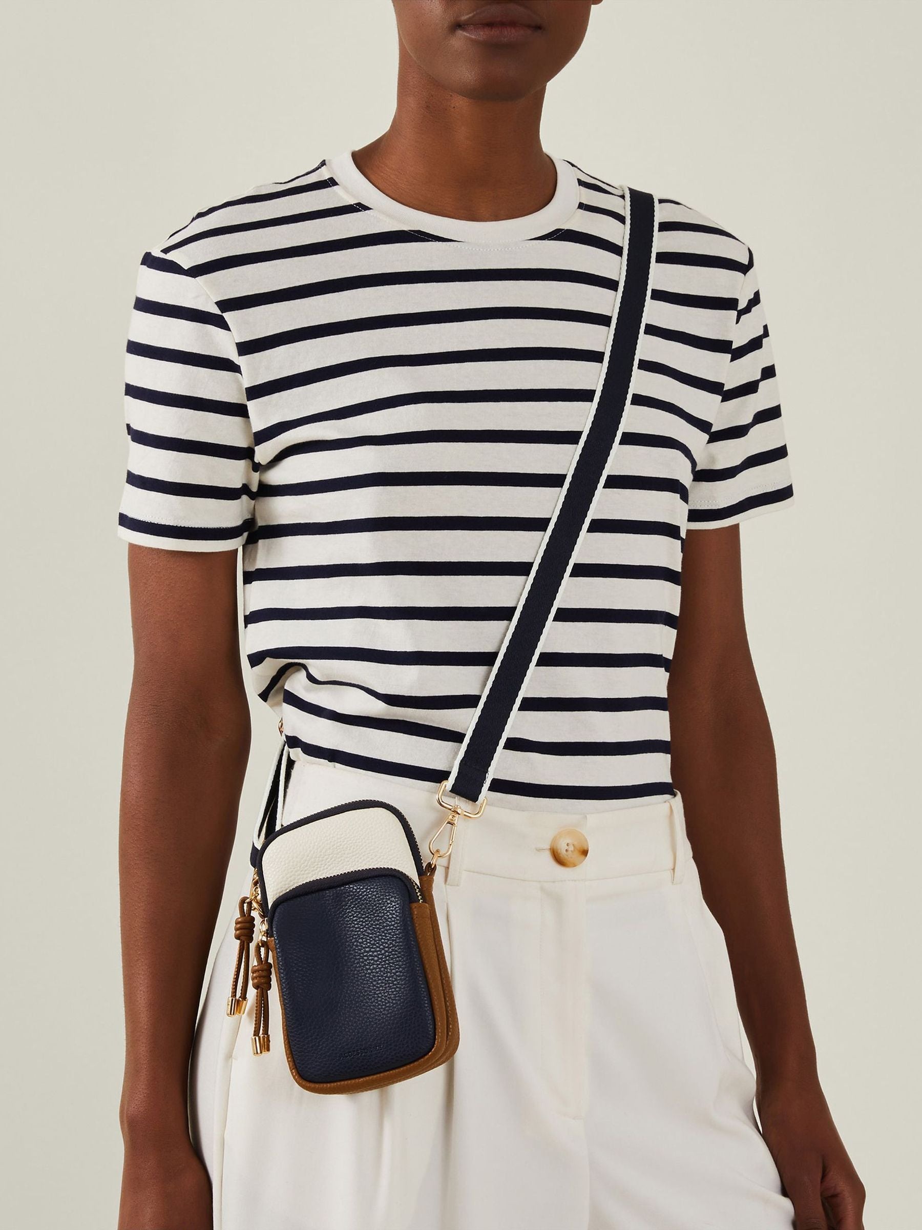 Accessorize black webbing strap phone bag, UK version