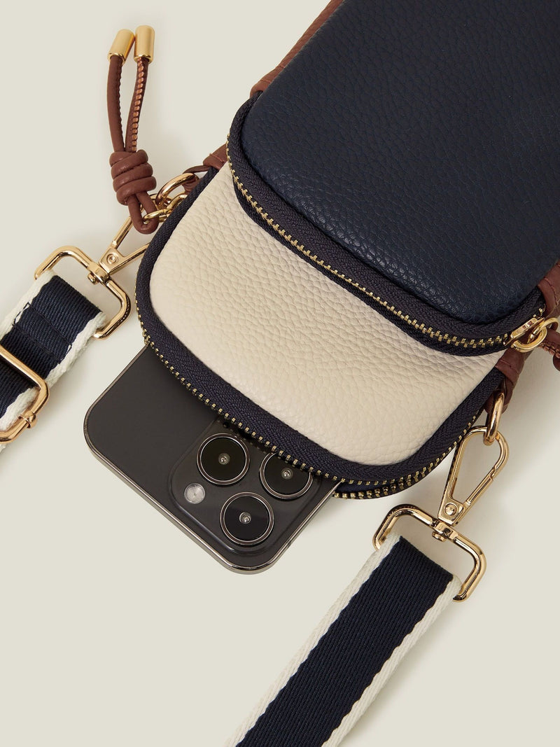 Accessorize black webbing strap phone bag, UK version