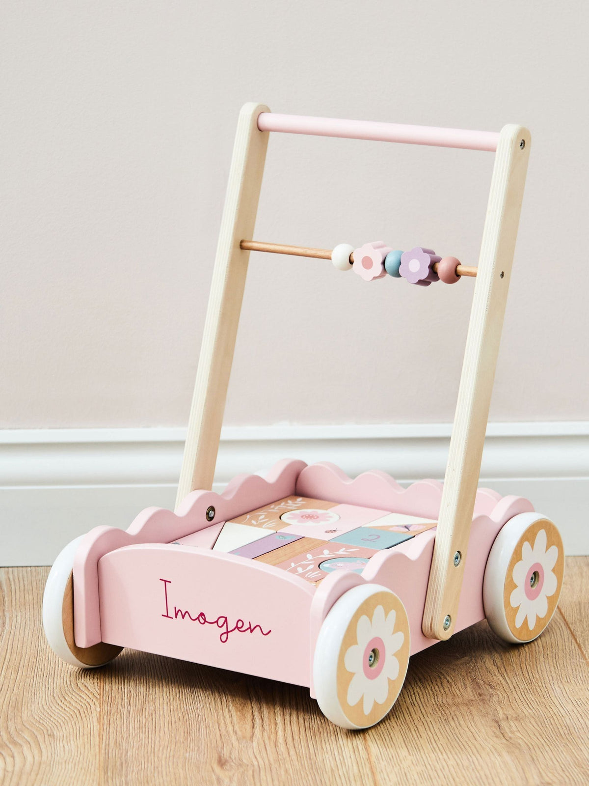My 1st Years pink activity walker with blocks - British product