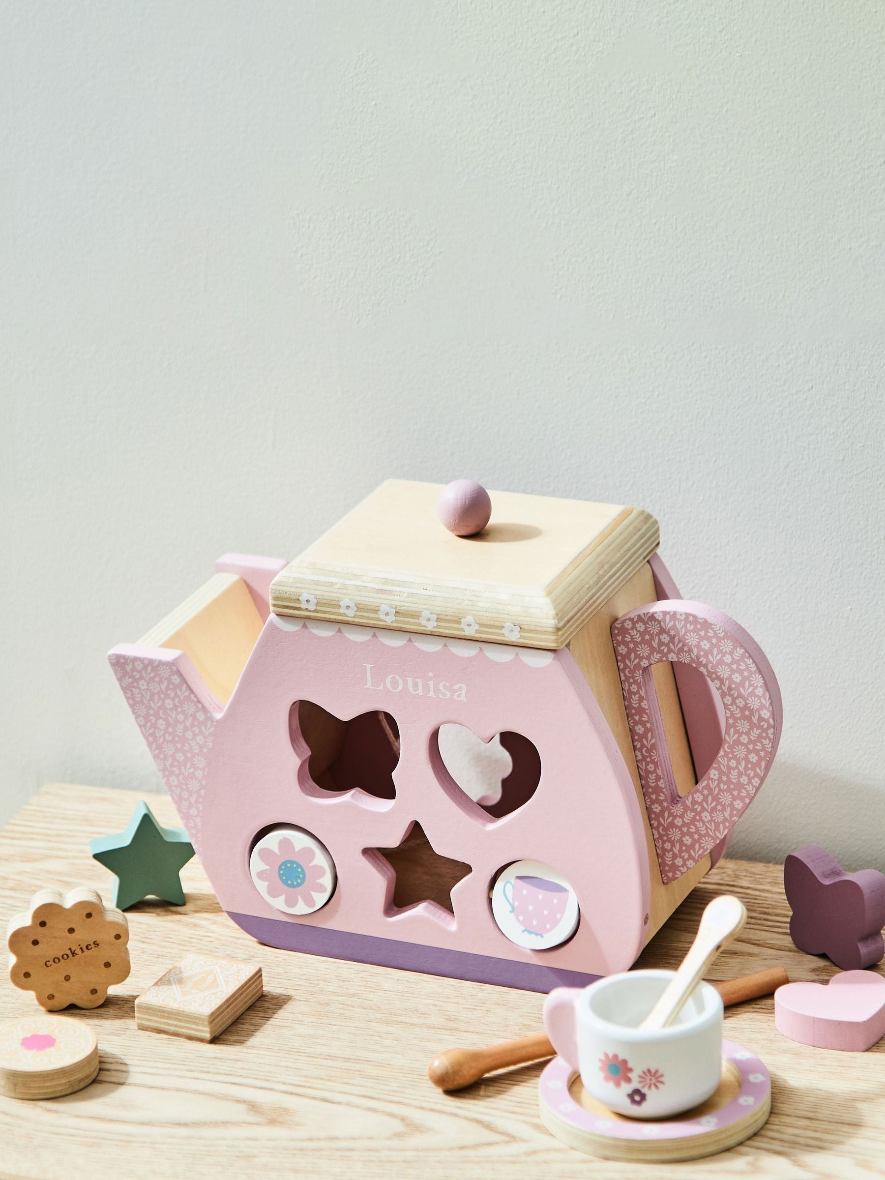 My 1st Years personalised teapot wooden shape sorter (British brand)