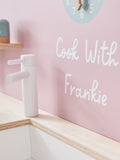 My 1st Years personalised pink wooden play kitchen, imported from the UK