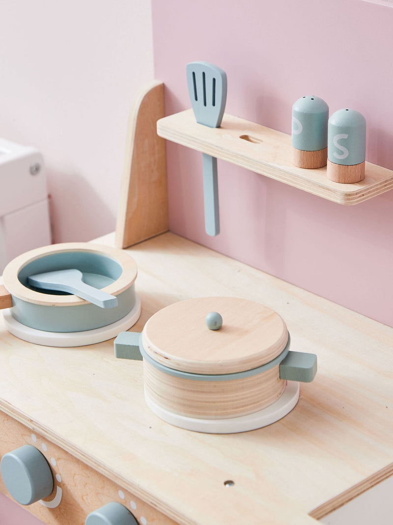 My 1st Years personalised pink wooden play kitchen, imported from the UK