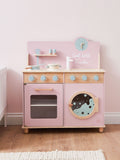 My 1st Years personalised pink wooden play kitchen, imported from the UK