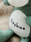 My 1st Years personalised green corduroy dragon soft toy (British brand)
