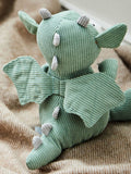 My 1st Years personalised green corduroy dragon soft toy (British brand)