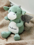 My 1st Years personalised green corduroy dragon soft toy (British brand)