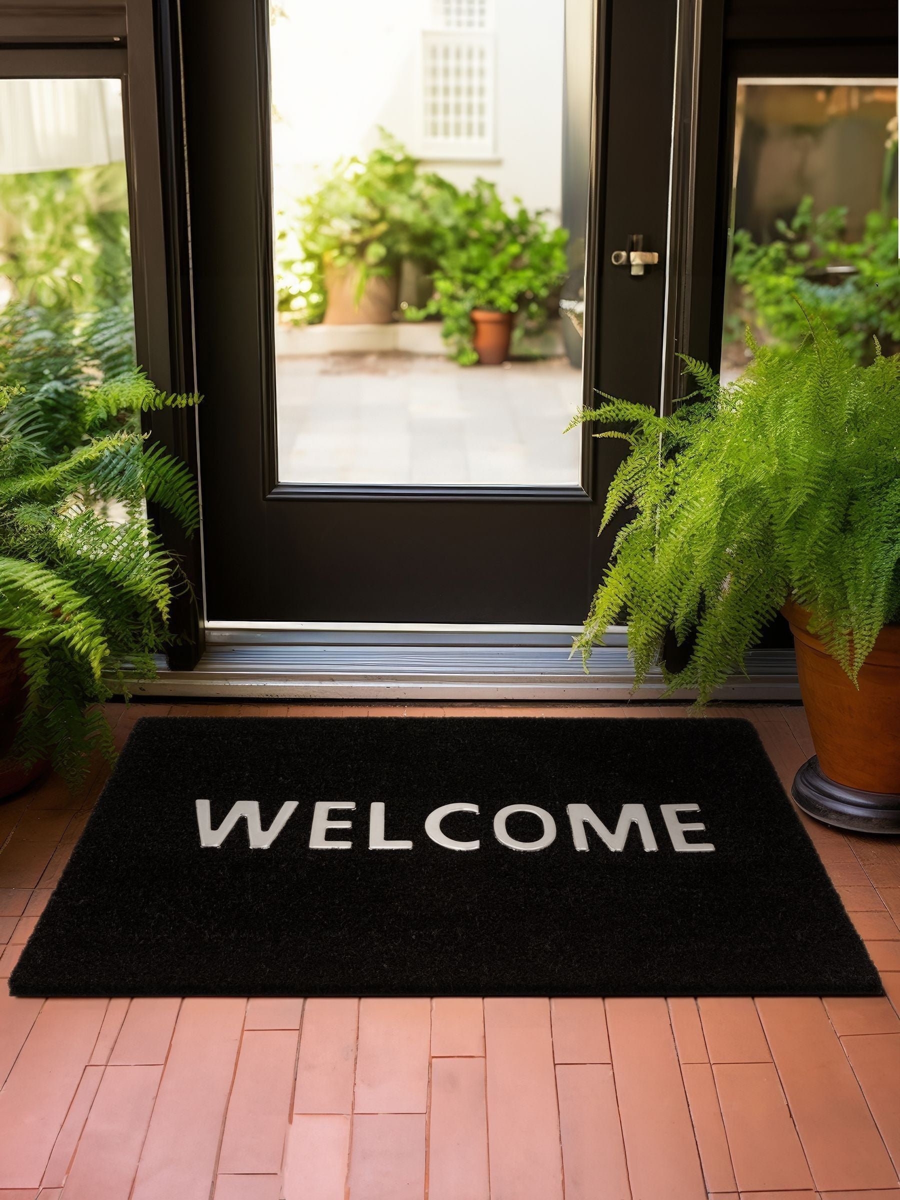 Asiatic Rugs black coir doormat 40x120cm, imported from the UK