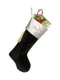 Dibor black velvet Christmas stocking, personalised, UK version