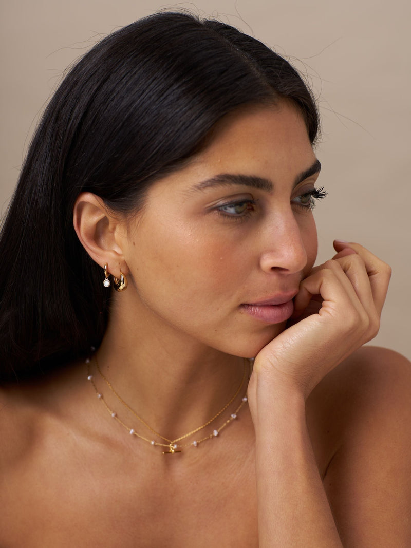 Orelia London opal Swarovski drop huggie hoop earrings, imported from the UK