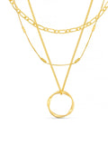 Orelia London gold tone open circle three row necklace, imported from the UK