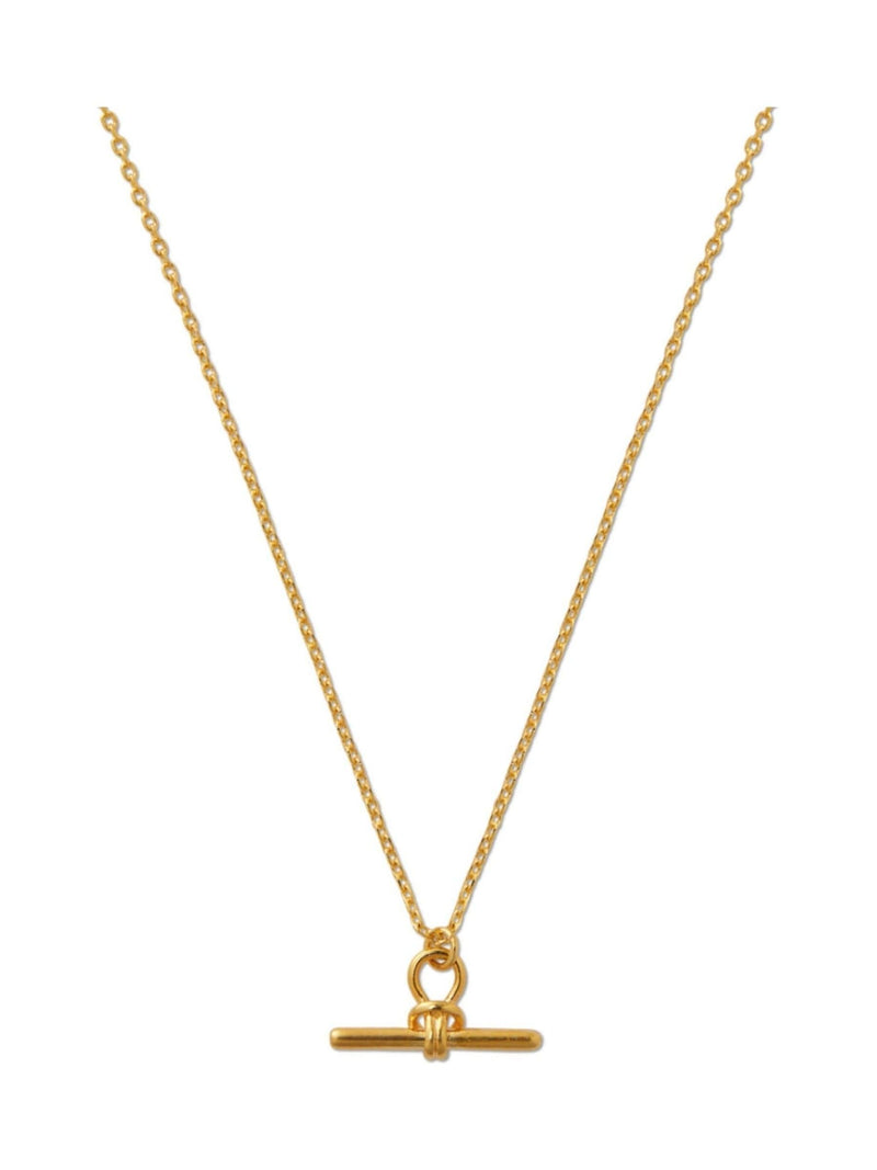 Orelia Gold Tone T-Bar Knot Necklace, imported from the UK