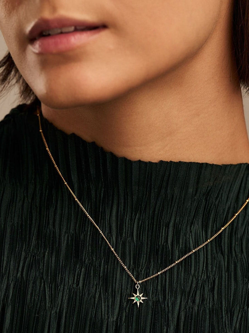 Orelia London gold tone emerald star charm necklace, imported from the UK