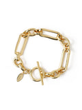 Orelia London Gold Tone Rectangular Link T-Bar Bracelet