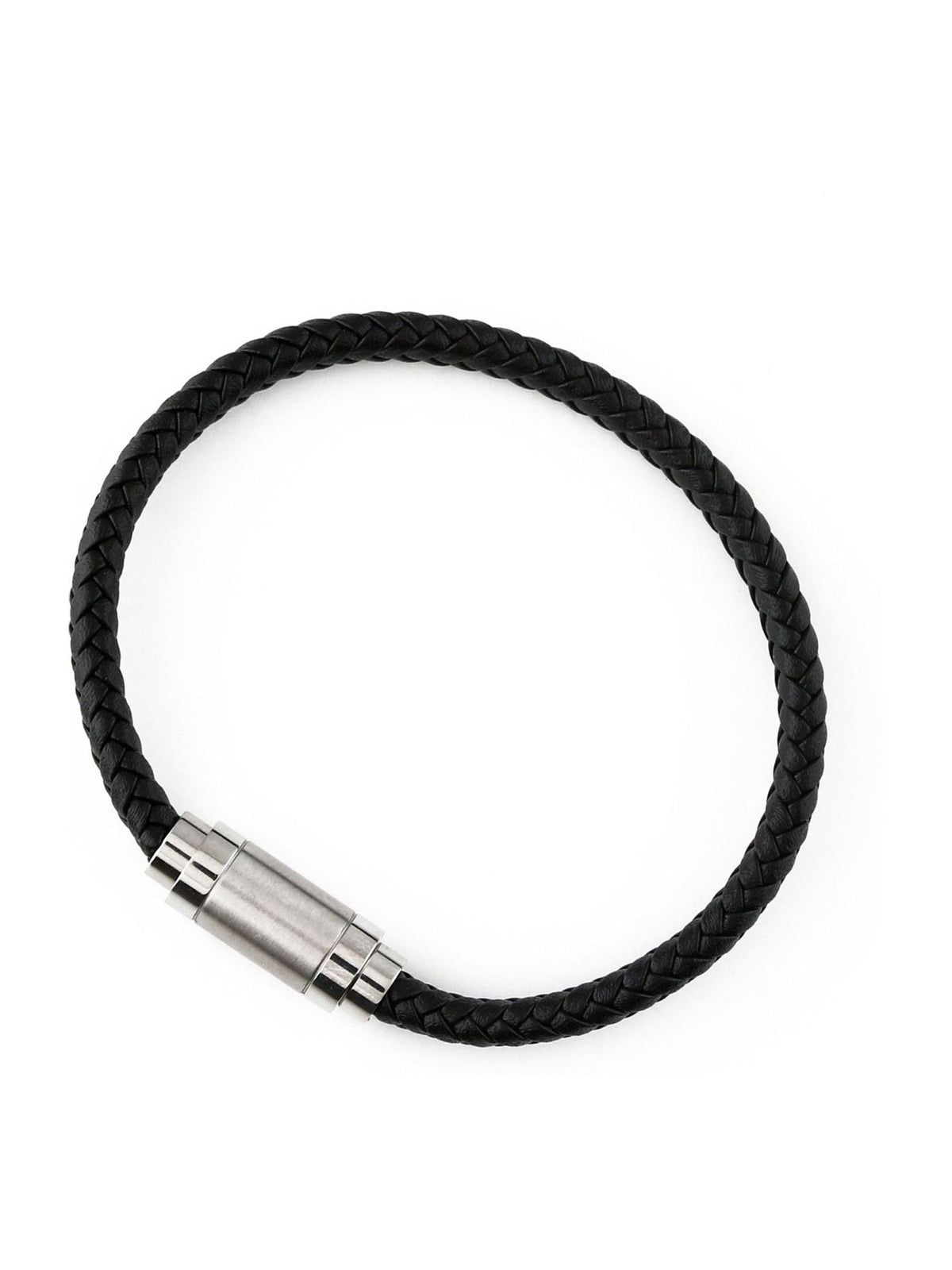 Orelia London silver tone plaited leather bracelet, imported from the UK