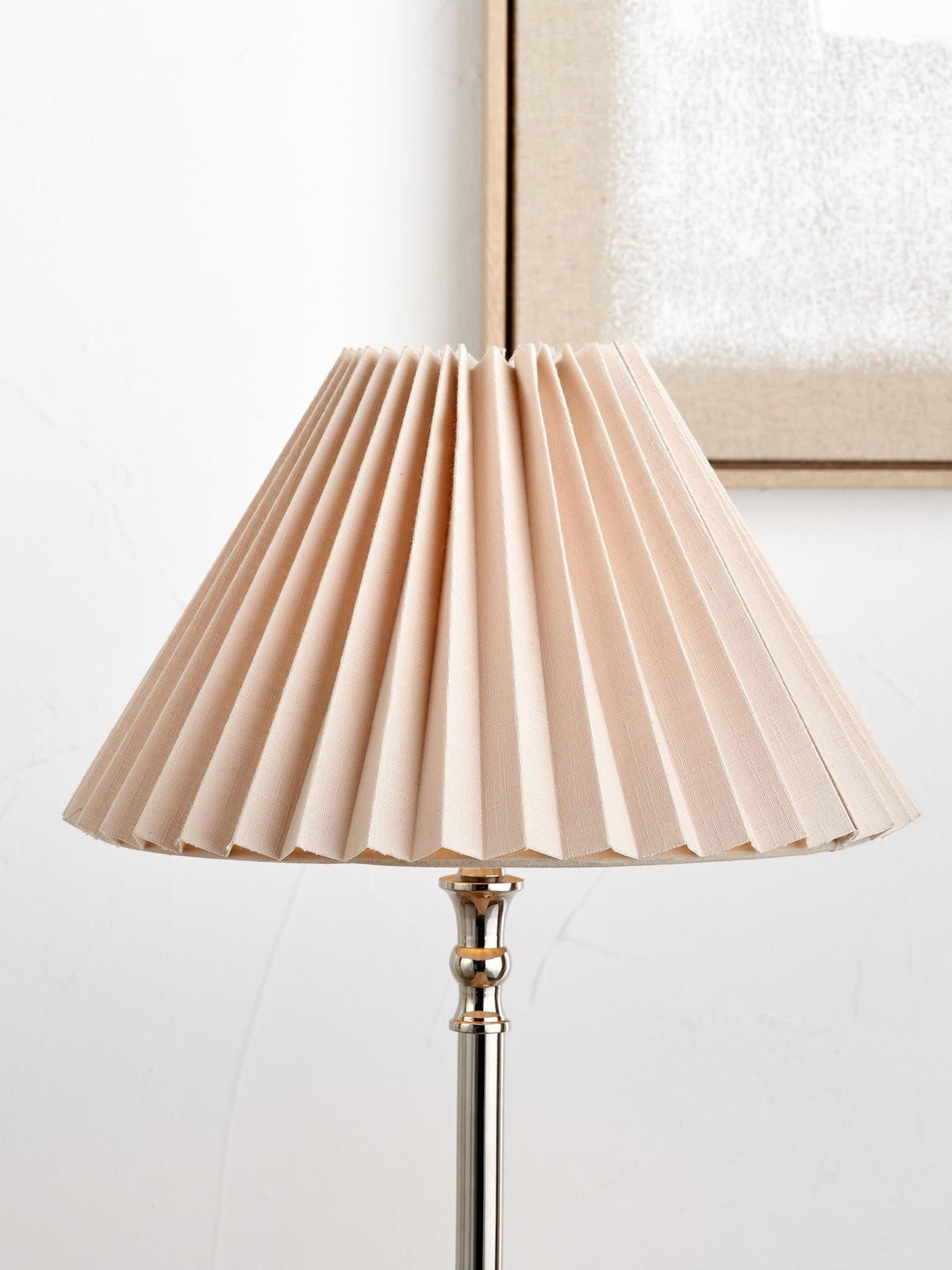 Pacific Lifestyle Amelia natural linen pleat tapered lampshade, UK version