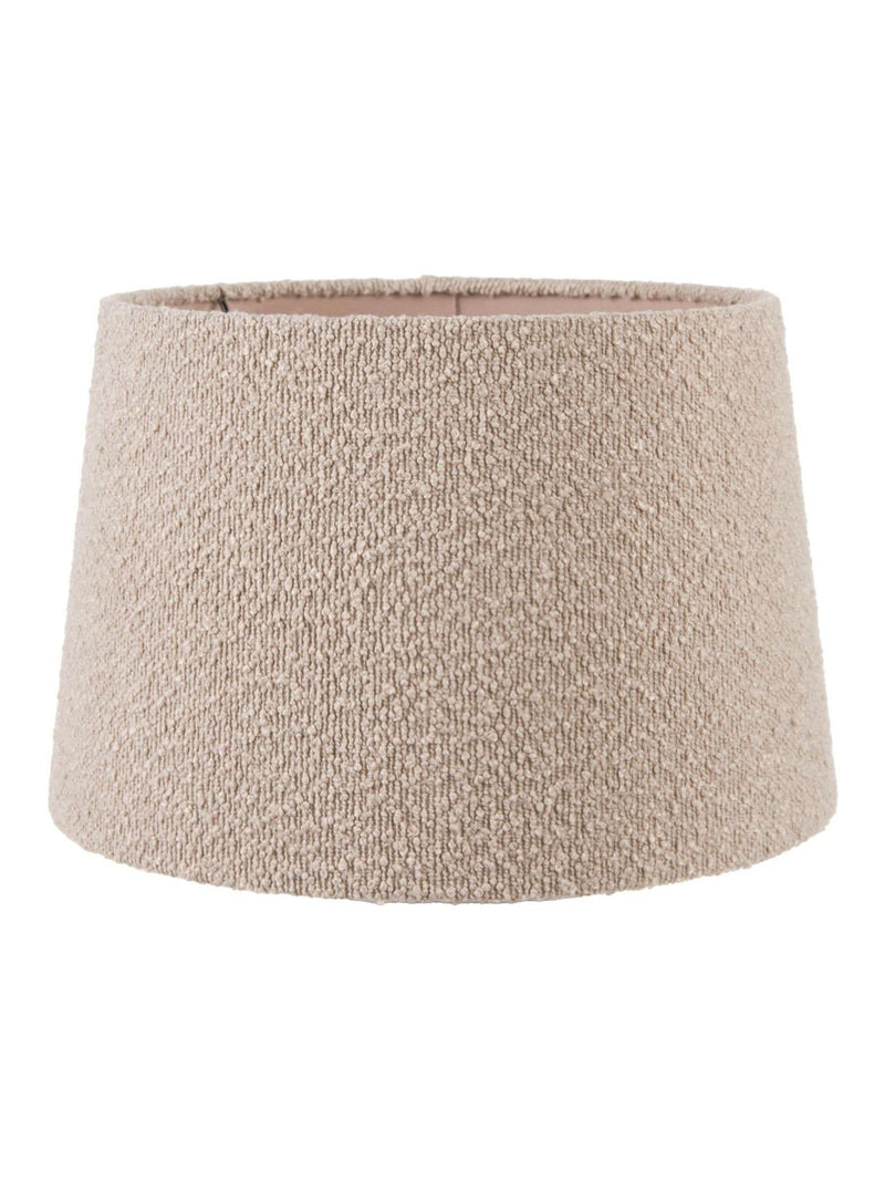 Pacific Lifestyle taupe boucle tapered cylinder shade, imported from the UK