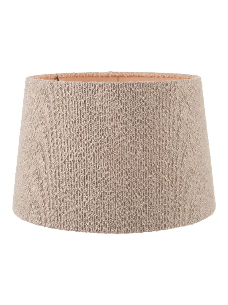 Pacific Lifestyle taupe boucle tapered cylinder shade, imported from the UK