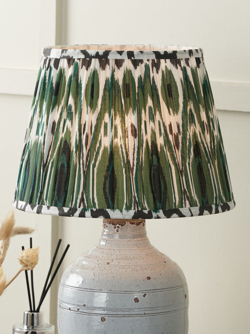 Pacific Lifestyle Izara Ikat lampshade in racing green - British product