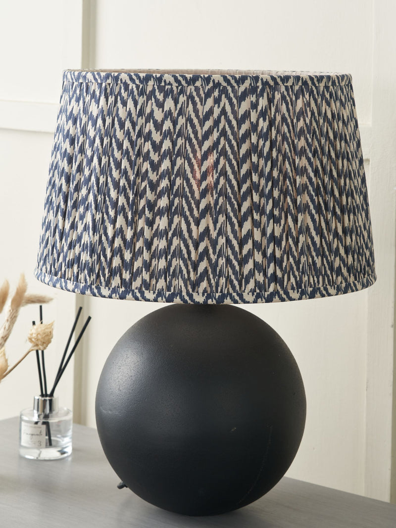 Pacific Lifestyle black geometric mushroom pleat shade, imported from the UK