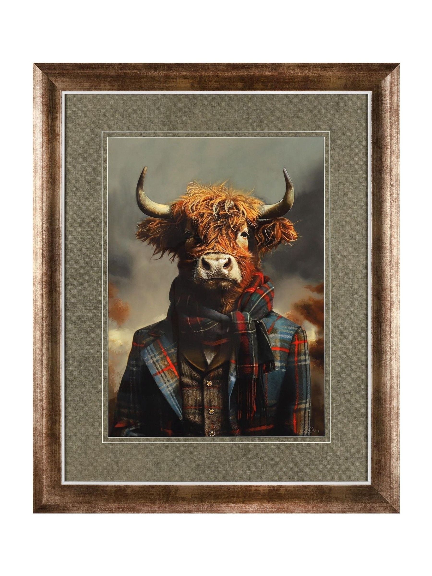 Art Marketing Brown Dapper Highland stag wall art, UK version