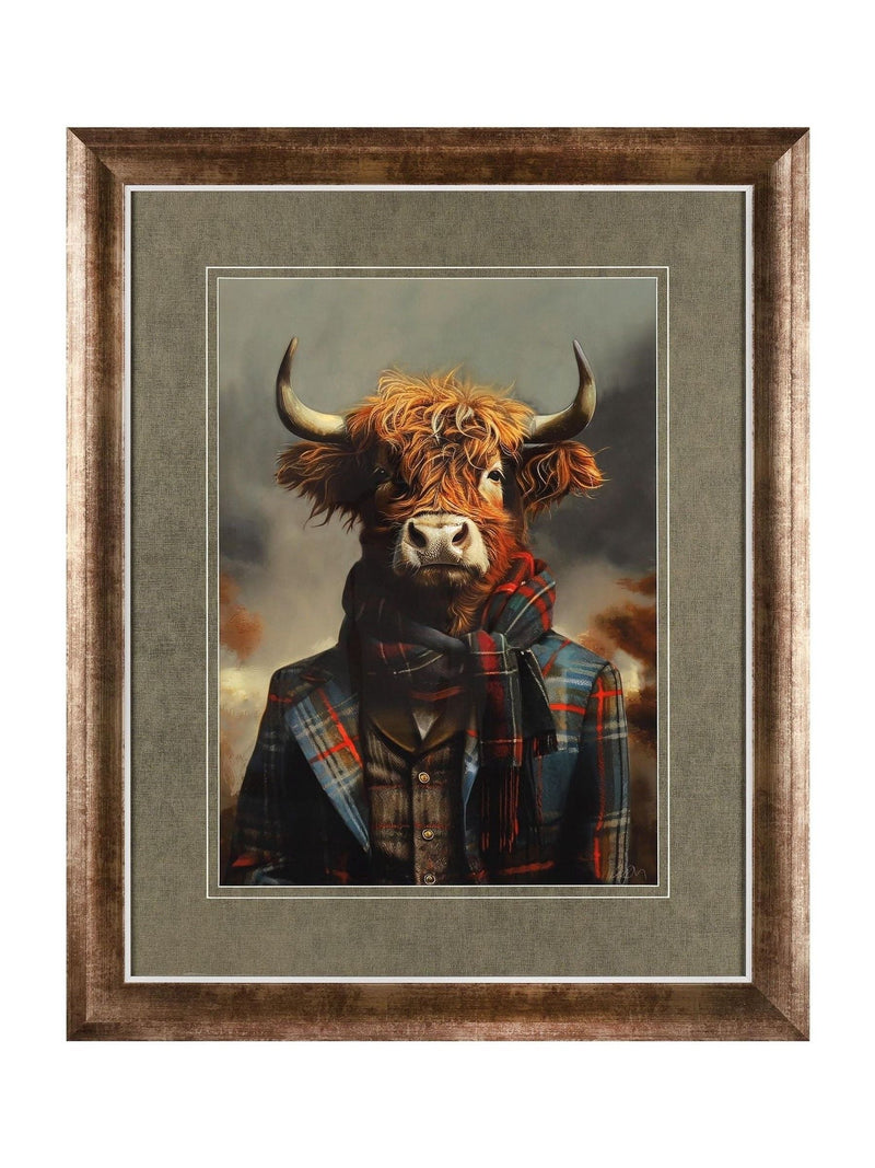 Art Marketing Brown Dapper Highland stag wall art, UK version